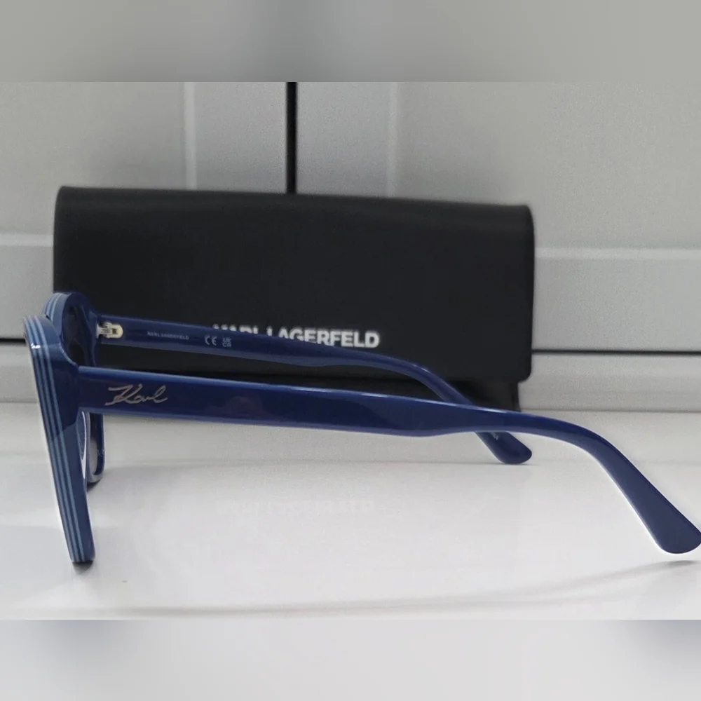 Karl Lagerfeld KL6103S Blue Cat Eye Sunglasses NWT w/ Case Retro Designer UV